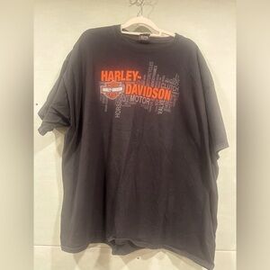 Harley-Davidson Men's Charcoal and Orange Tee
